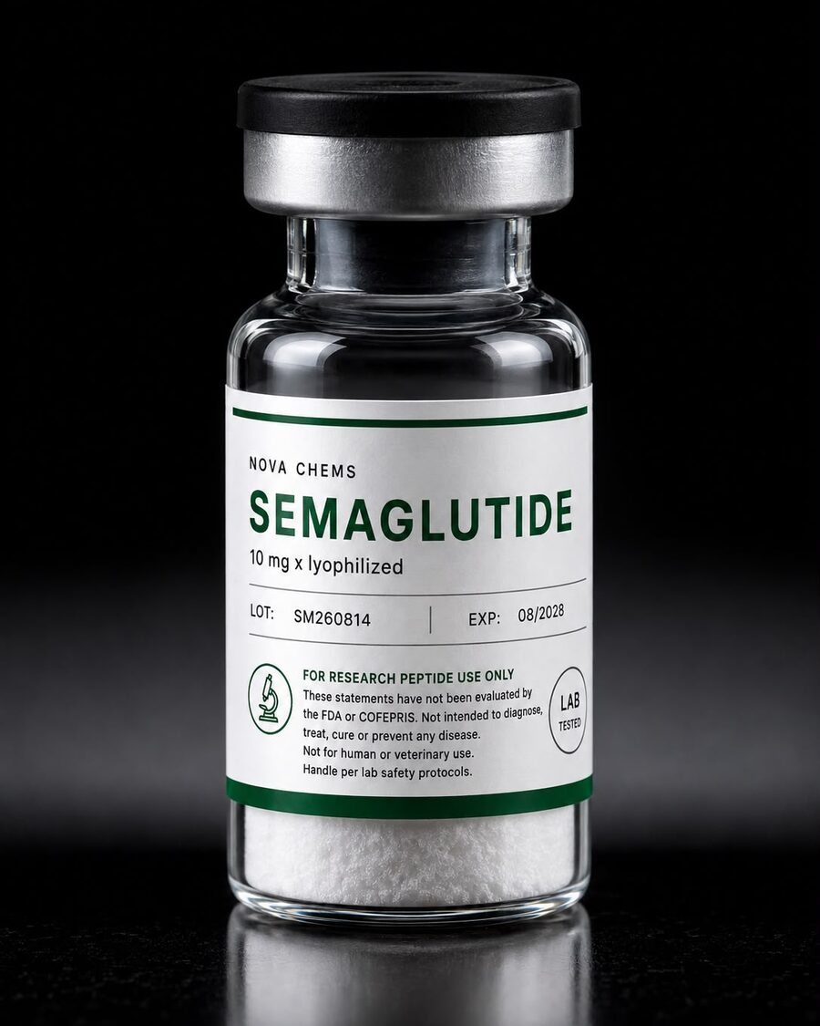 Vial de investigación liofilizado Nova Chems Semaglutide 10mg