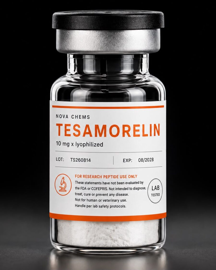 Vial de investigación liofilizado Nova Chems Tesamorelin 10mg