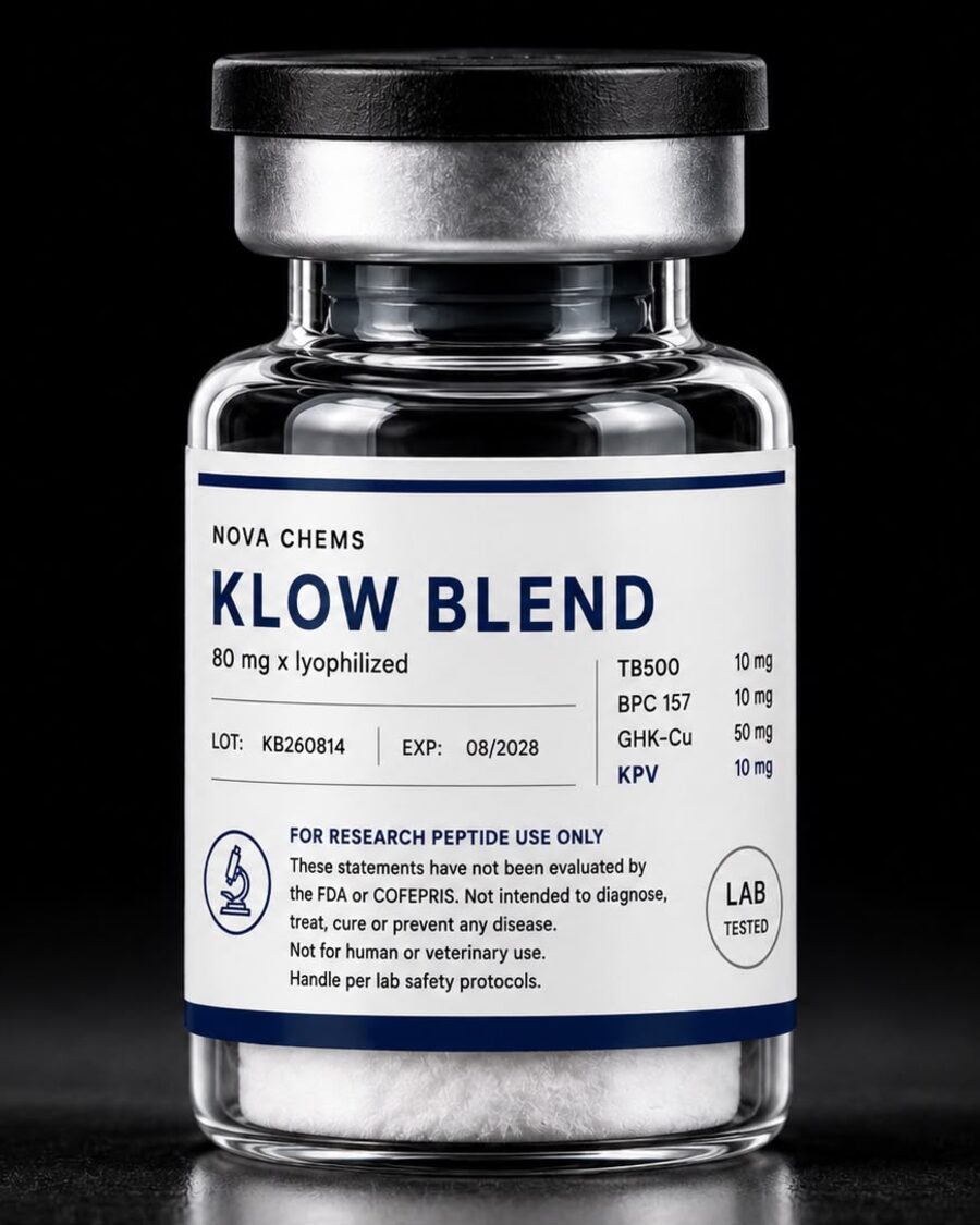 Vial de investigación liofilizado Nova Chems Klow Blend 80mg